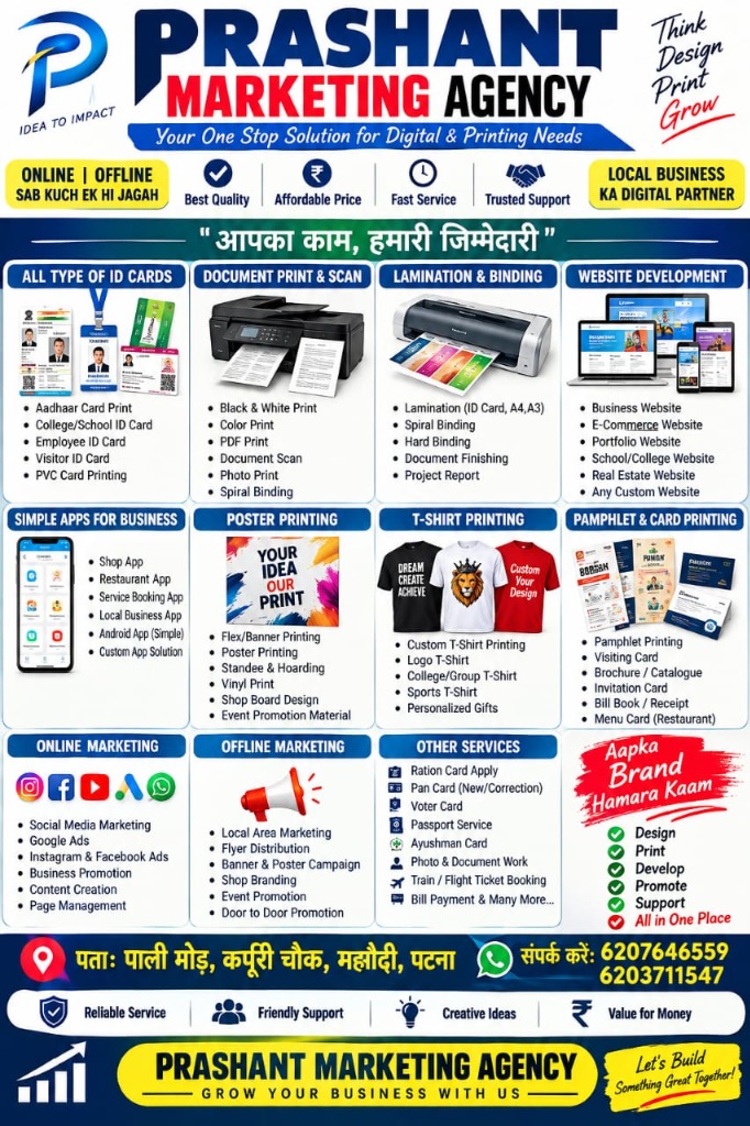 Prashant Marketing Agency Official Services Flyer